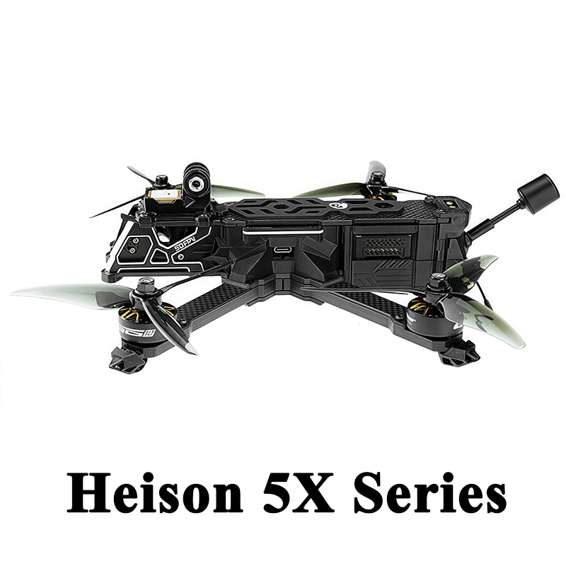 SQFPV Heison 5X Freestyle Cine FPV com VTX Analógico ou DJI O3 220mm 5 polegadas Drone Suporte 6S 8S Baterias BNF Basic