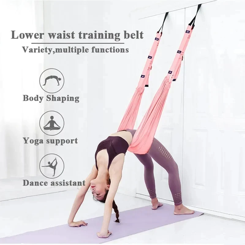 Adjustable aerial yoga hammock sling Swing stretch strap anti-gravity inversion outdoor hammock sling fitness training device