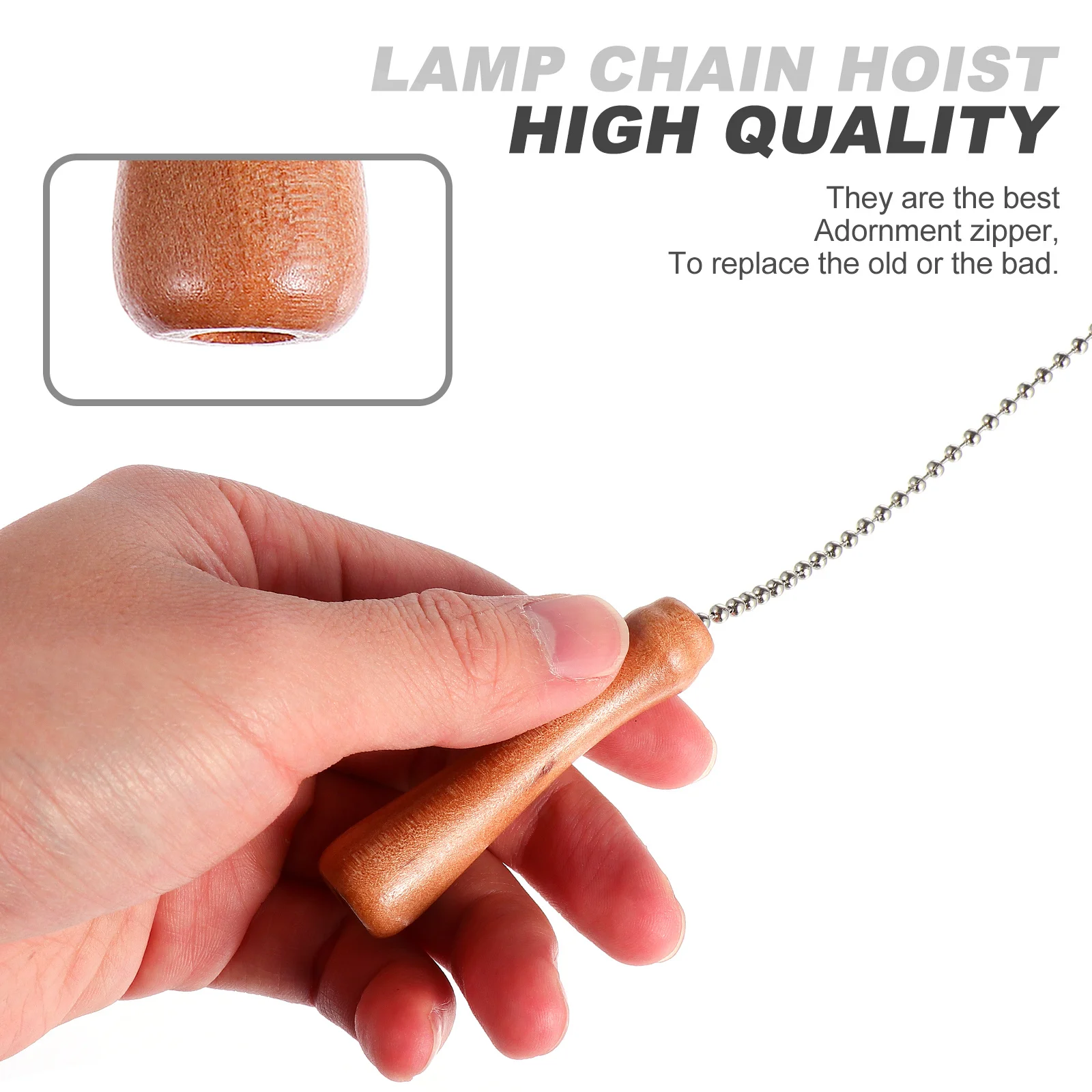 

3Pcs Light Hanging Pendant Wooden Ceiling Fan Pull Chains for Chandelier Lamp Decor Replacement Premium Wood Style