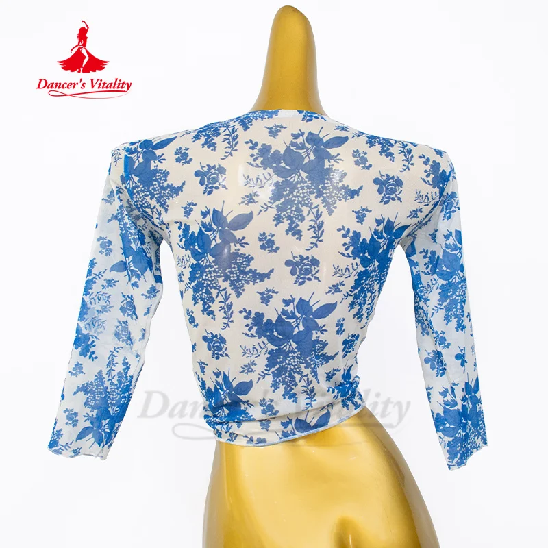 Одежда для занятий танцем живота для женщин, удобный дышащий сетчатый топ для практики, тренировочные топы для восточных танцев