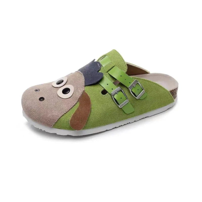 

2024 New Cute Cartoon Baotou Women's Cute Cork Shoes Fashionable All-match Casual Indoor and Outdoor Slippers