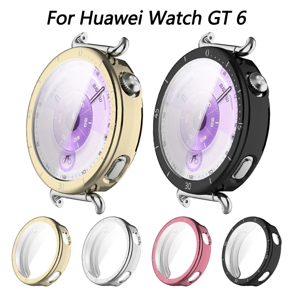 

TPU Protective Case Anti-Scratch Full Coverage Screen Protector Soft with Scale Edge Shell for Huawei Watch GT6 41mm