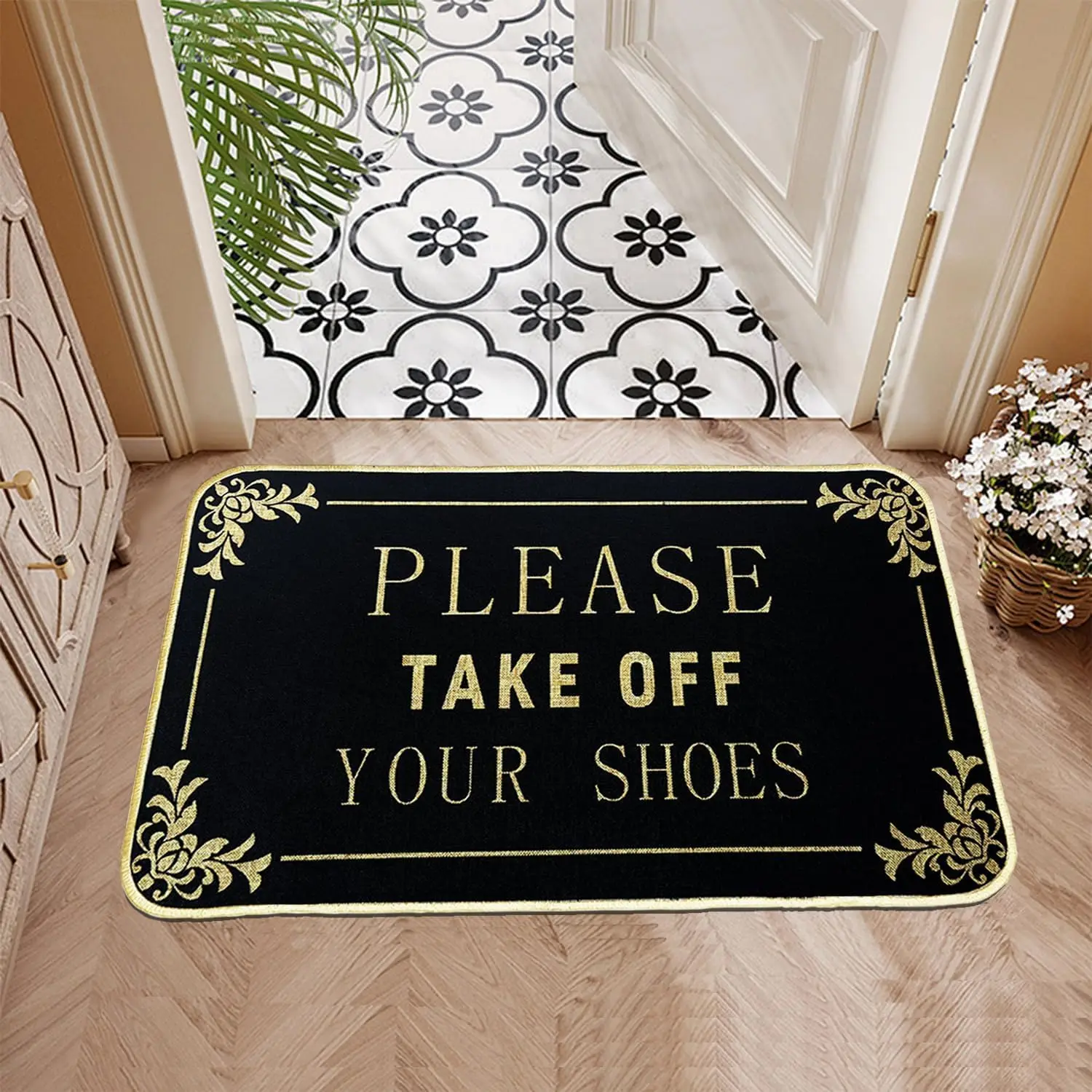 Fresh Lemon Fruit Door Mat, Yellow Citrus Pattern Floor Mat, Non-slip Entrance Rug, Summer Kitchen Home Decor for Bathroom