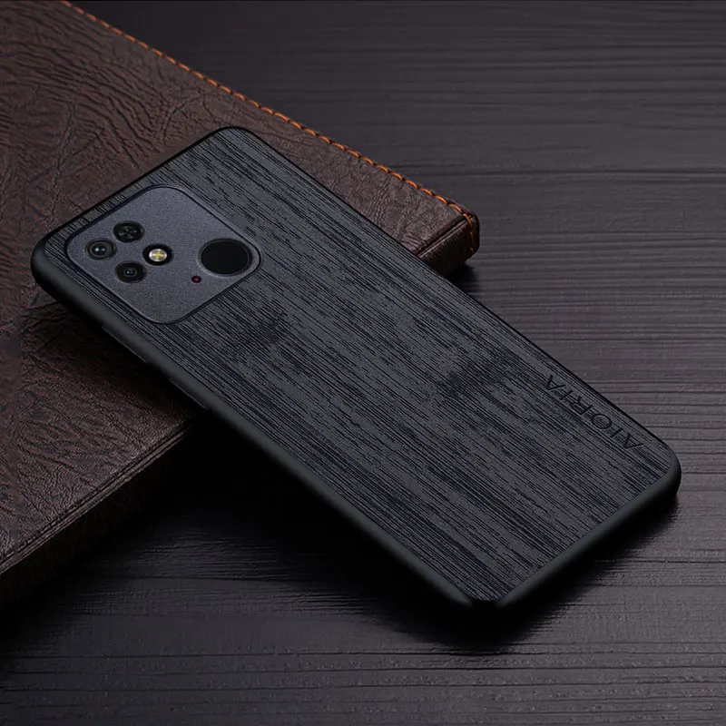Case for Xiaomi Redmi 10C 10A NFC funda bamboo wood pattern Leather phone cover Luxury coque for xiaomi redmi 10c case capa