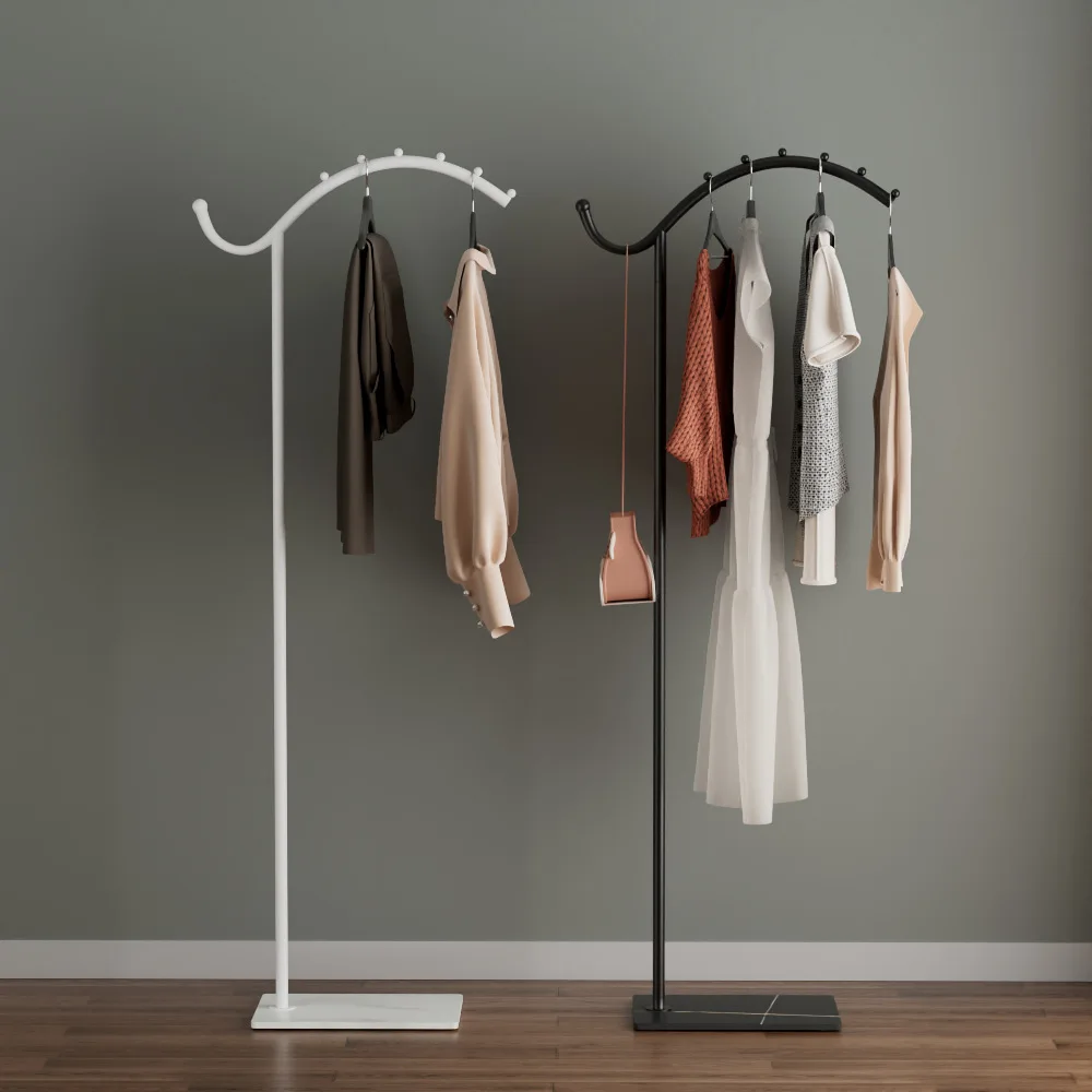 Bedroom hanger clothing store special display rack floor coat rack household corner clothing rack