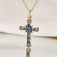 Fashion Female Cross Pendants Dropshipping Gold Color AAA CZ Stone Cross Pendant Necklace Jewelry For Men/Women Wholesale
