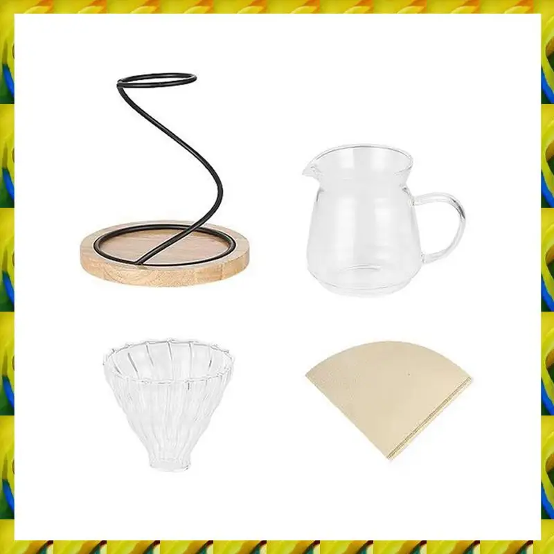 WFF Coffee Hand Pouring Stand Glass Hand Pouring Coffee Pot Set Coffee Filter Cup Sharing Pot Brewing Pot Coffee Utensils