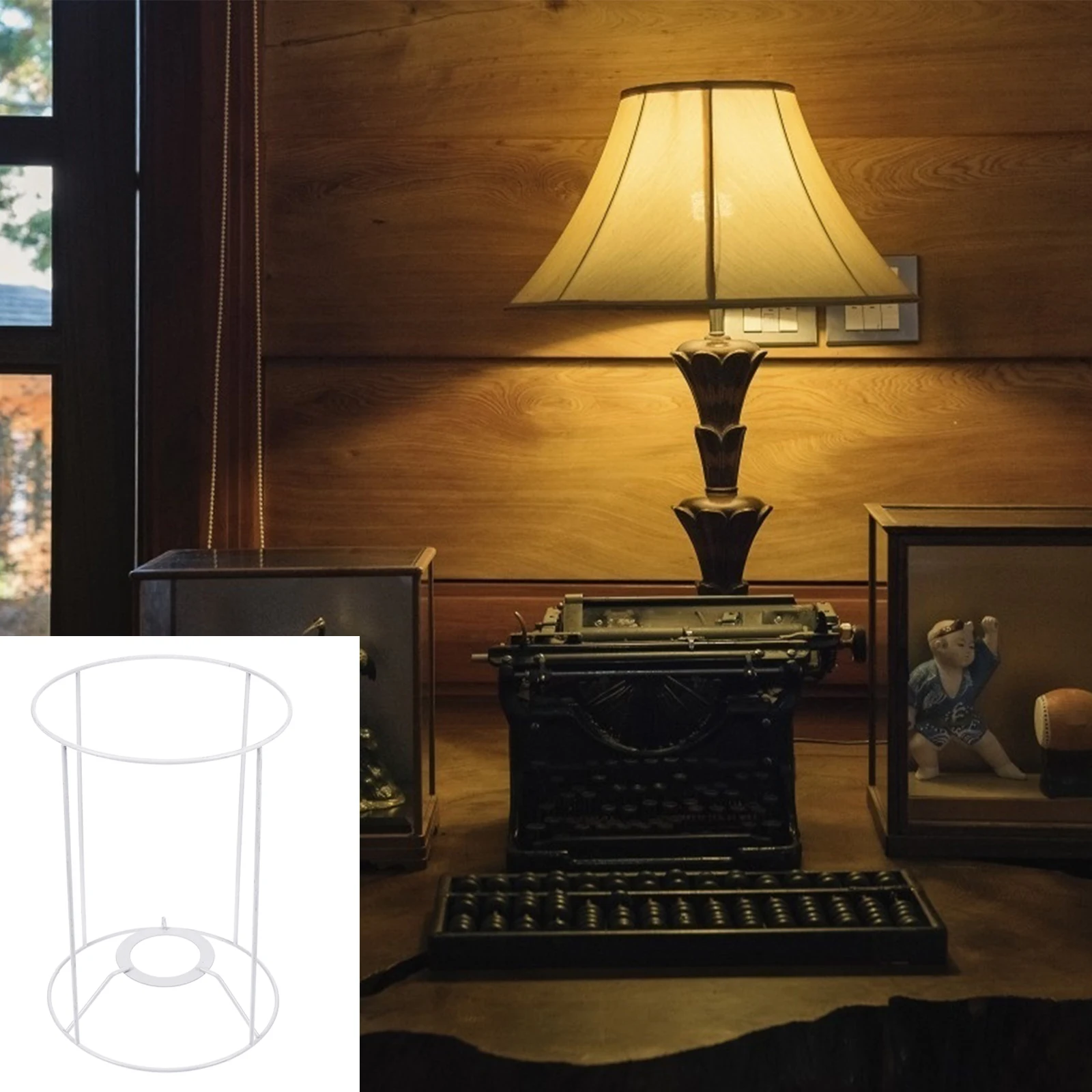 

Lampshade Frame Wire Cage Support Hanging Bracket Cylinder with Legs Pendant Light