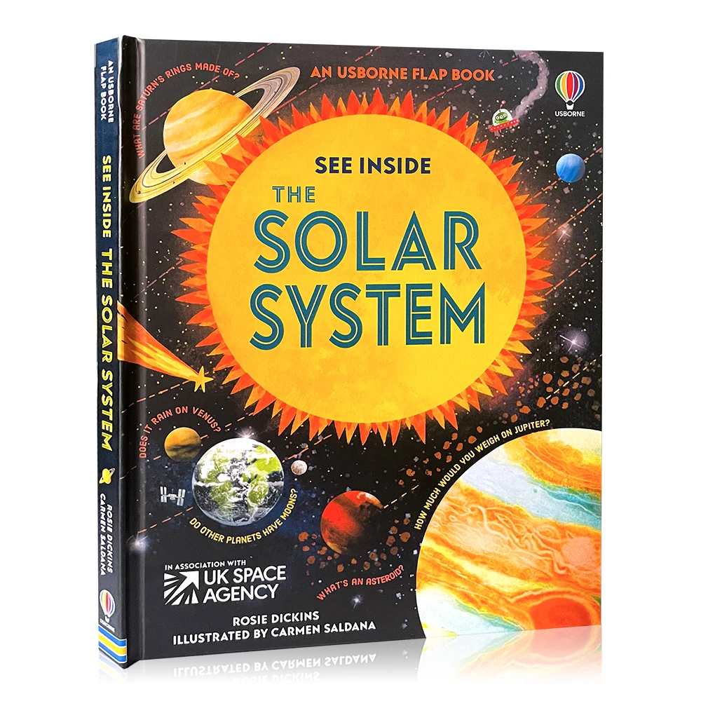 

The Solar System Usborne Book See Inside, Popular Science, English Flap, картинка, Картонные Книги для раннего детства, обучающие игрушки