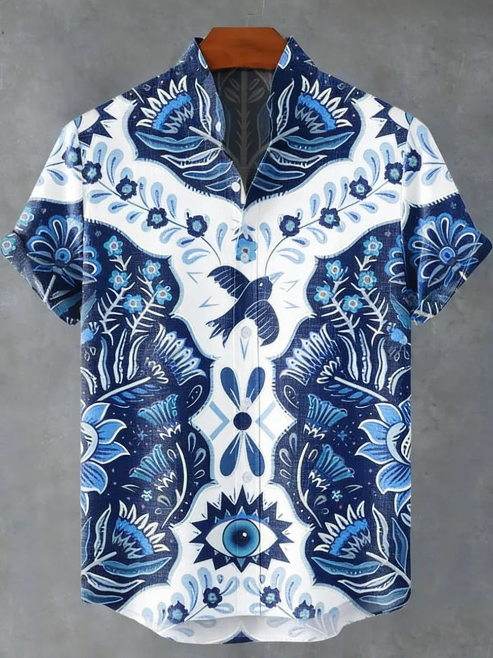 

Мужская льняная рубашка с коротким рукавом 2026 с 3D-принтом «Ласточкины глазки» HD, гавайская дизайнерская рубашка для активного отдыха, быстрая доставка