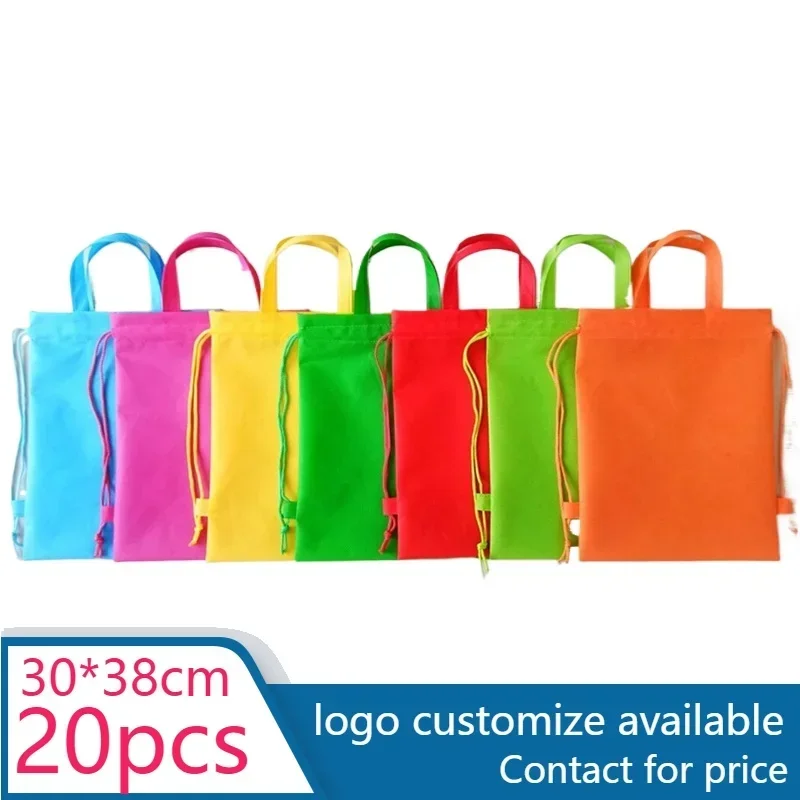 

20 pcs new arrival eco string non-woven shopping bag for Drawstring Bags Shopping Bags contact for customize print logo