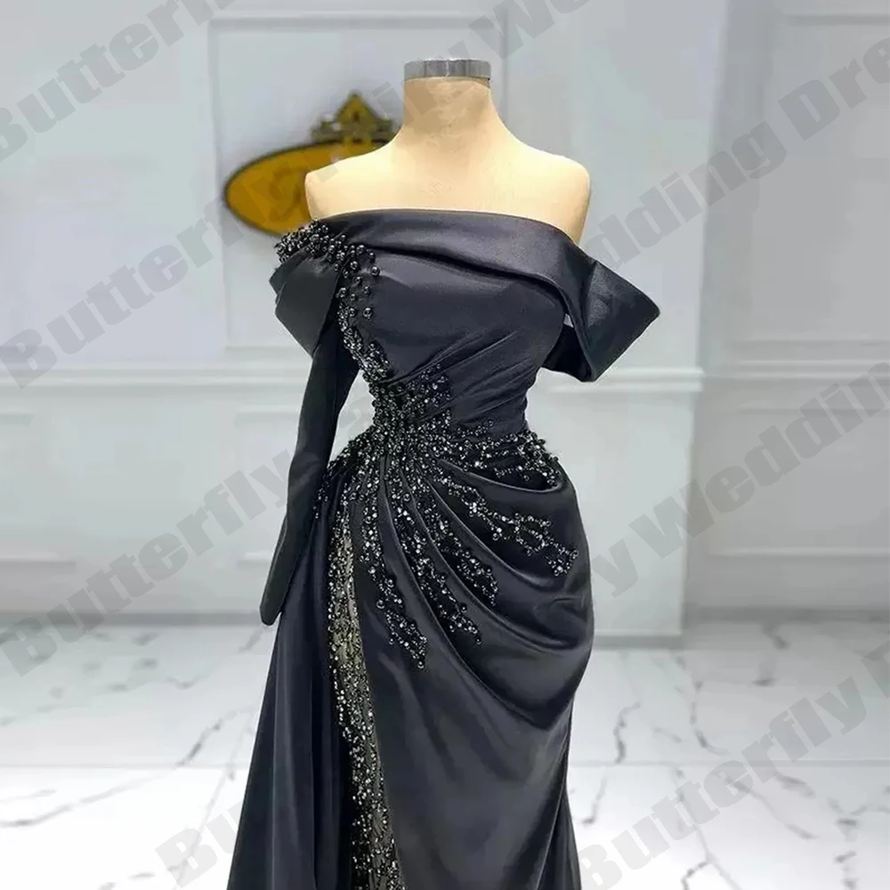 Sparkling Gorgeous Satin Summer New Sexy Dresses Elegant Off Shoulder Sleeved Mopping Women\'s Party Evening Dresses Occasions