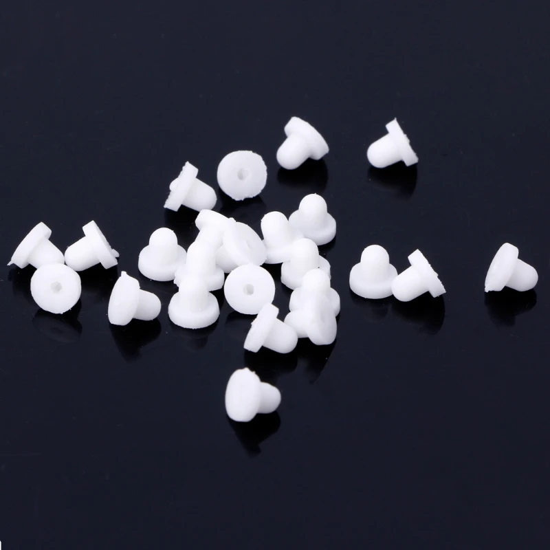 100pcs Ear Clip Anti-Pain Pad DIY Handmade Clip on Earring Rubber Pads White Soft rubber earplugs Earrings Accessories