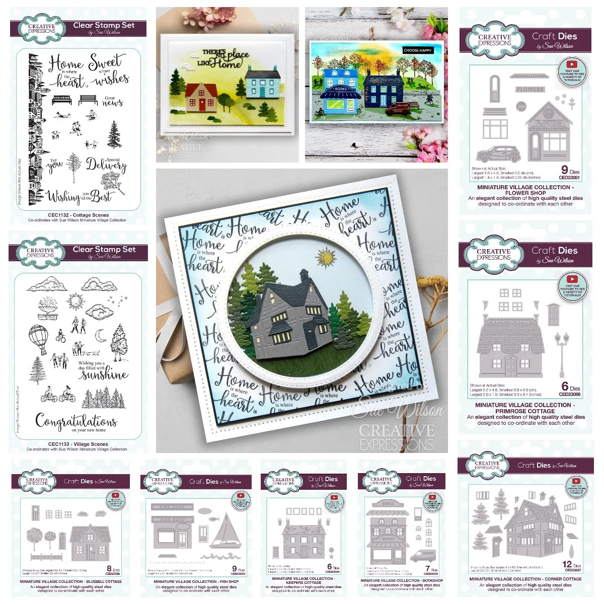 

New Embossing Craft Metal Cutting Dies Village Cottage Scenes Stamps Flower Shop Bluebell Die DIY Home House Scrapbooking Diary