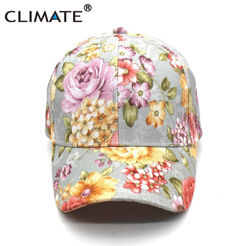 CLIMATE Women Flower Spring Baseball Cap Nice Floral Fashion Cap Beautiful Breathable Hat Gift for Women Woman Mom Young Girl