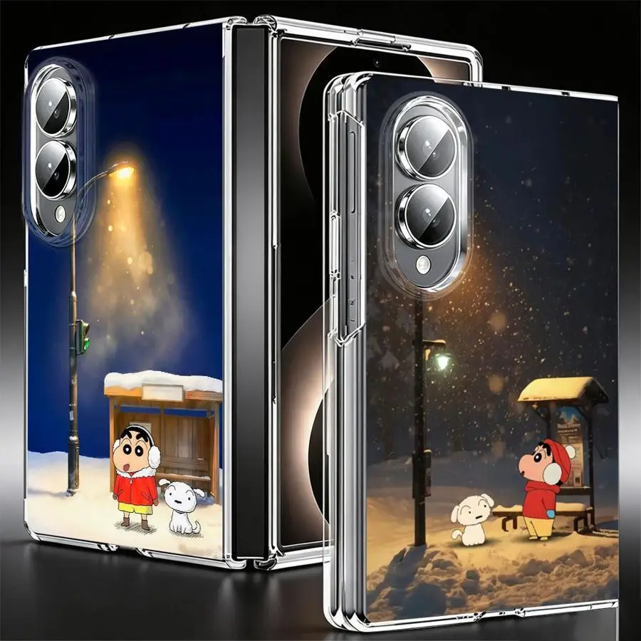 Transparent Soft Phone Cover Case for Samsung Galaxy Z Fold 8 ZFold8 Cra-yons Shin-chans Cute