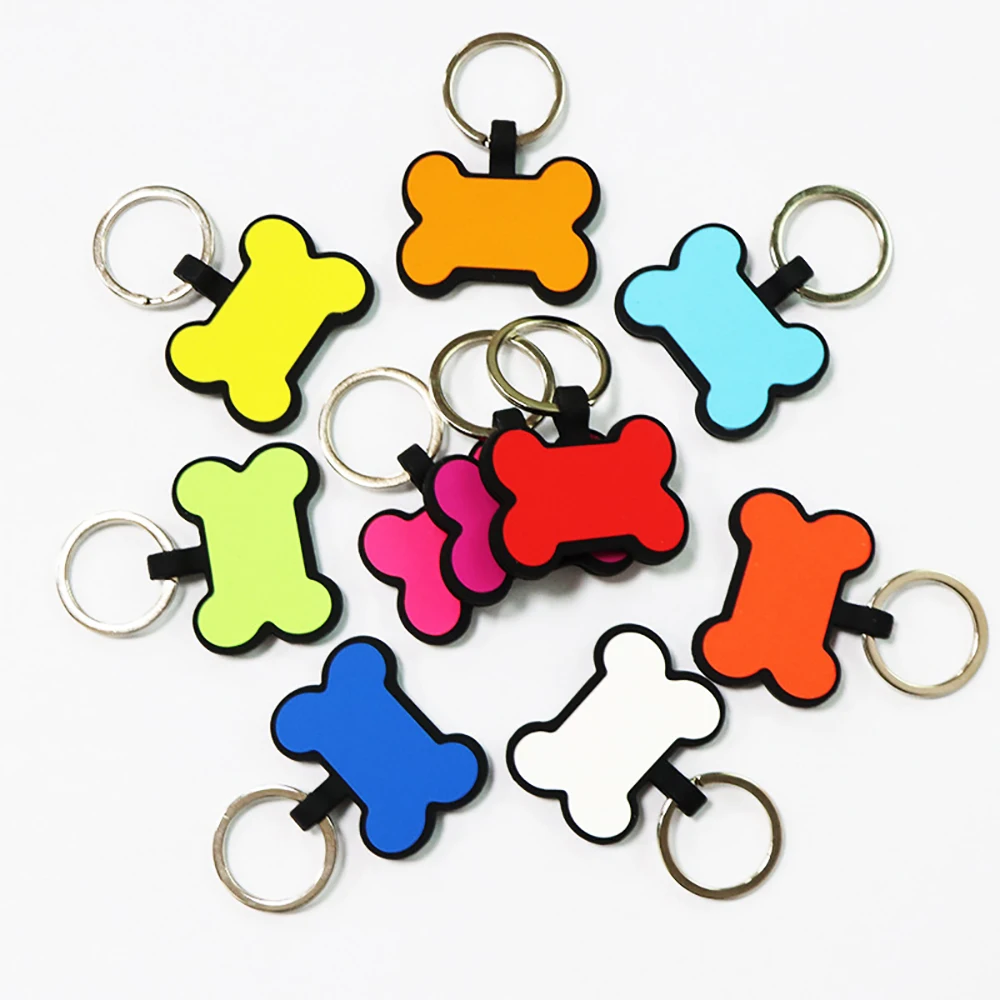 Personalisierte Knochen-Silikon-Erkennungsmarke mit Gravur, individuelle Haustier-Namensschilder, geräuschlose Haustier-ID-Karte, Geschenk für Hunde und Welpen – Detail 5