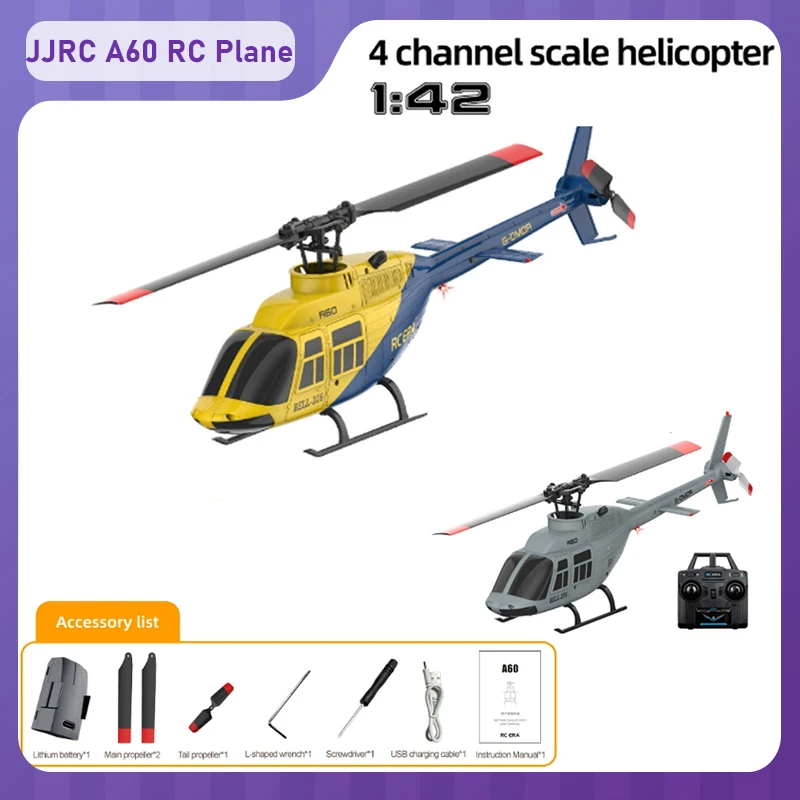 

New JJRCA60 RC Aircraft 1:42 Quad Aileron RC Helicopter 6G Mode Optical Flow Positioning 2.4G RC Simulation Model Aircraft Gift
