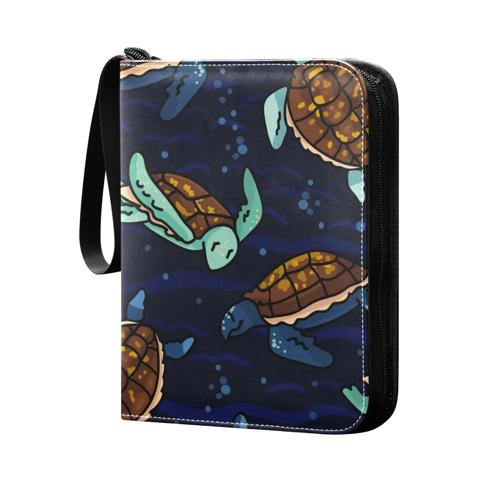 

Swimming Sea Turtles 4 Pocket Cards Binder, 400 Double Sided Pocket Album for Sport Game Cards, Unique Card Collection Storage