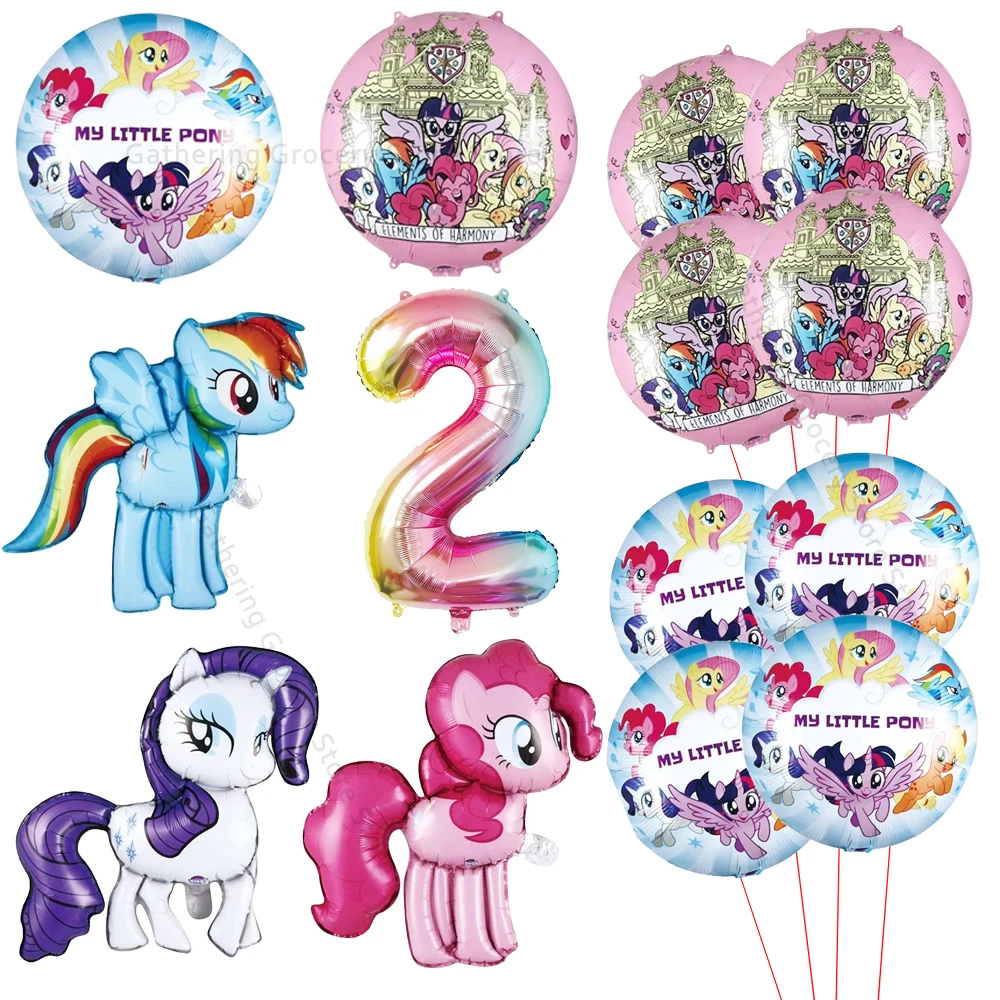 

My Little Pony 1Set Foil Ballon Girl Princess Favor DIY Toy Gift Wedding Party Supplies 32in Number Air Globos Party Decoration