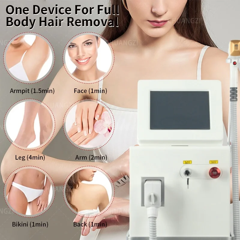 Diode Lase Hair Removal Machine 755 808 1064Nm Ice Platinum Painless Permanent Equipment For Salon