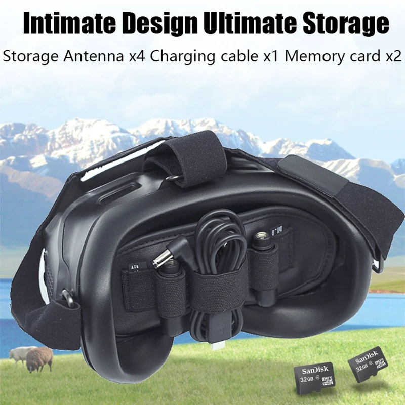 For DJI FPV/Avata Drone V2 Flight Glasses 3 in 1 Dustproof Mat Shading Protective Cover SD Card Antenna Storage Pad Accessories