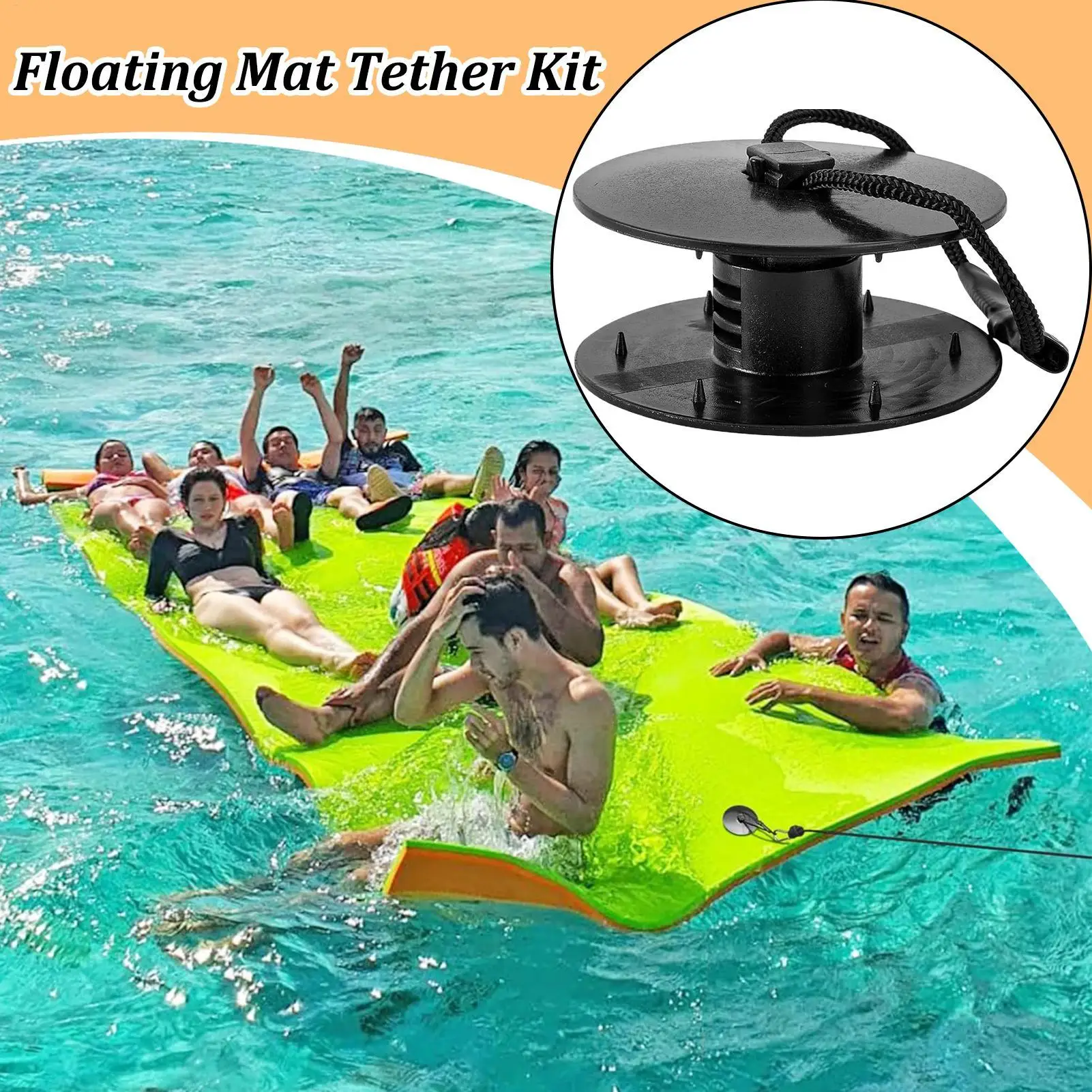 

Floating Mat Tether Kit Lily Pad Securing Tether Portable Fixing Accessories For Lily Pad Lakeside Beach Pool Water Yoga Classes