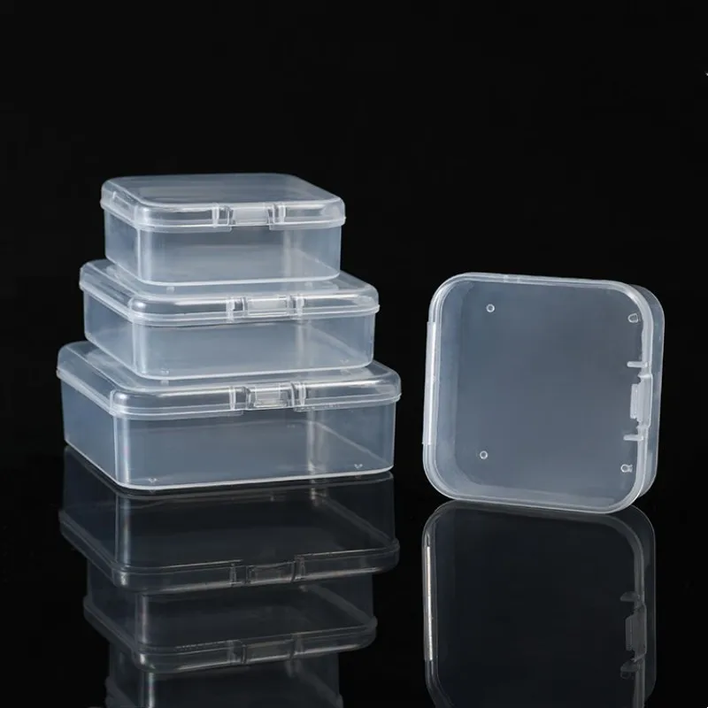 20pcs Mini Plastic Storage Box Transparent Jewelry Storage Box Container Portable Earring Ring Earplugs Packaging Storage Case