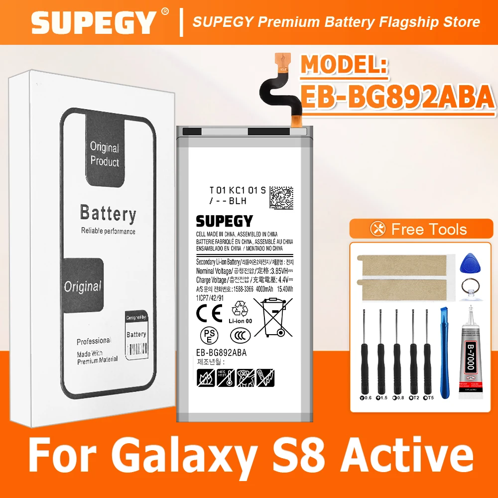 2026 Years New Replacement Battery EB-BG892ABA For Samsung GALAXY S8 Active 4000mAh Phone Battery