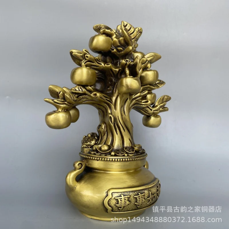 Crafts Ruyi Full Copper Persimmon Ornament Living Room Entrance Decoration Housewarming Business Gift