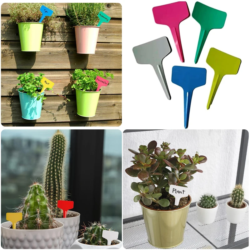 25/50/100 stücke Garten Etiketten Pflanzen klassifizierung Sortierung Zeichen Tag Ticket Kunststoff Schreib platte Brett Plug in Karte bunt – Detail 14