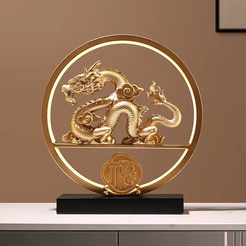 New Chinese style golden dragon decorations, home crafts, living room decorations, housewarming and moving gifts