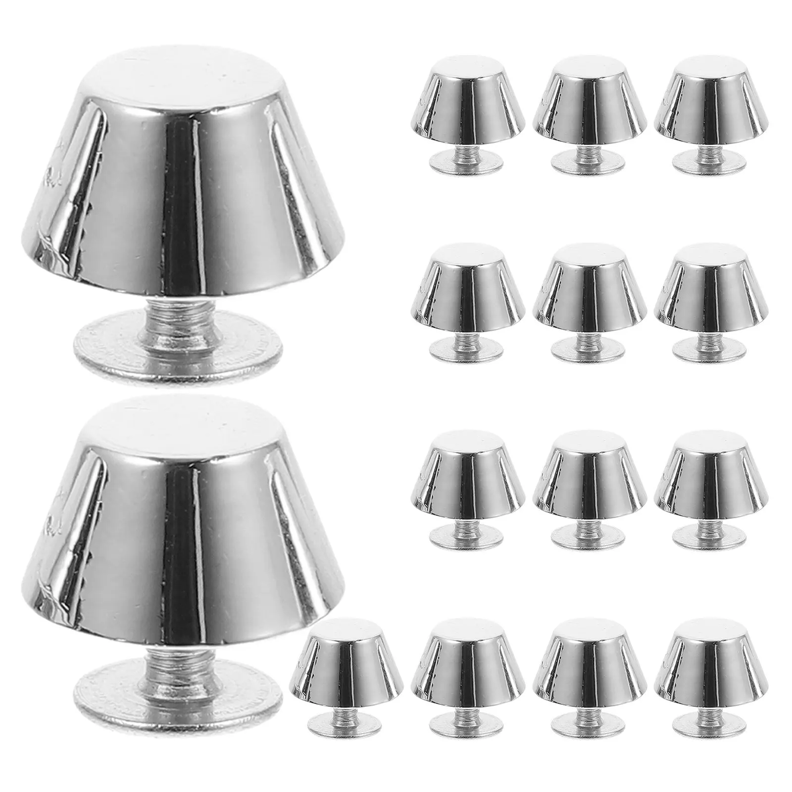 Purse Feet Rivets 15Pcs Zinc Alloy 12mm Cone Screw Back Studs Handbag Bottom Protection Hardware Kit