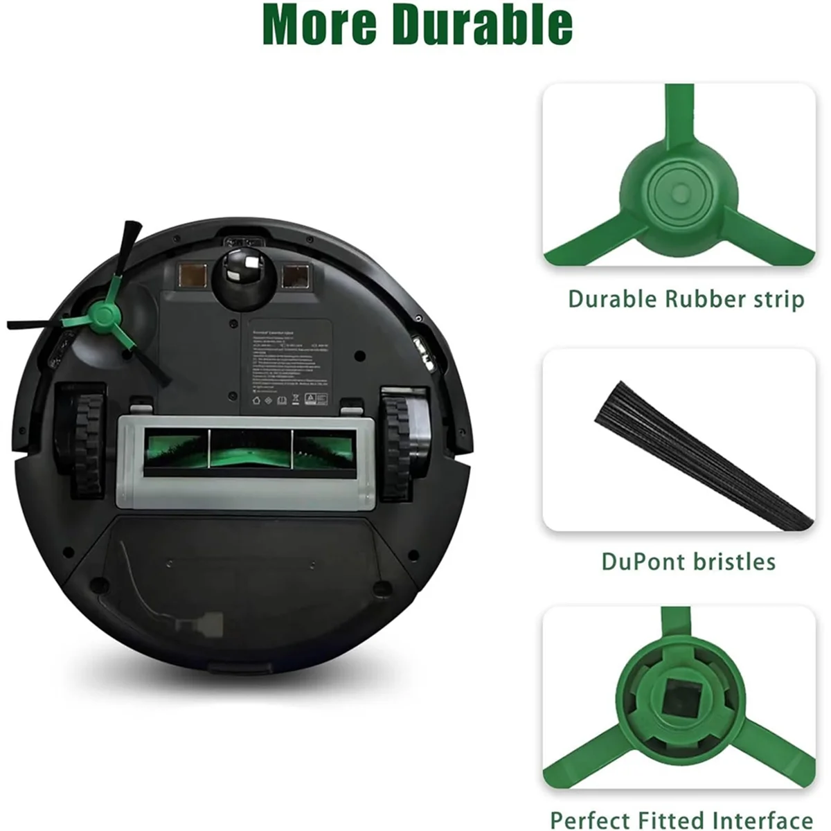 FZFZ 10 Pak Sikat Samping untuk Seri Combo & Vac Essential, Penyedot Debu Robot Q0120 Y0140 Q0520 Q011 Y0110