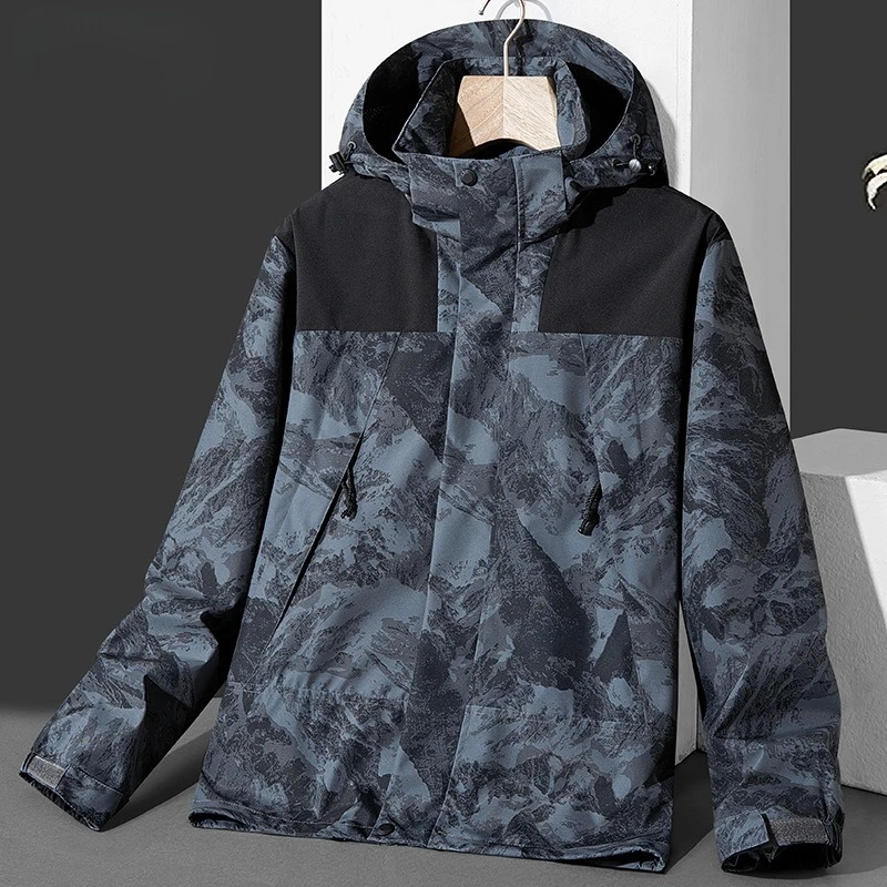

Камуфляжная водонепроницаемая куртка, мужская уличная ветровка, пальто на молнии с капюшоном, мужская легкая верхняя одежда из софтшелла, весна-осень