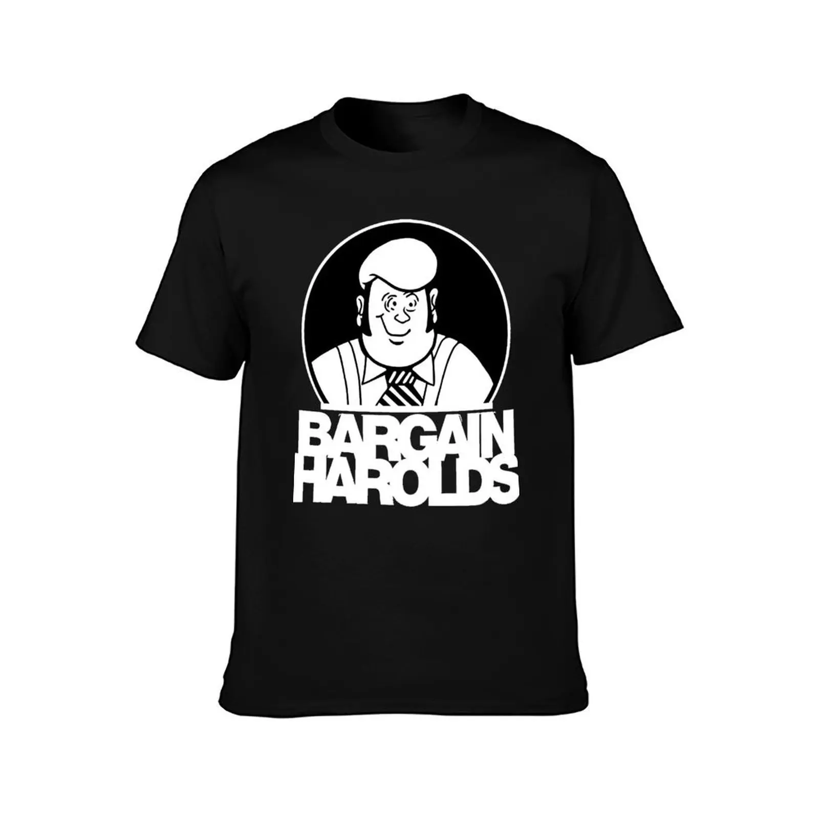 Bargain Harolds T-Shirt, Summer Casual Cotton Tee, Oversized Streetwear Tops, Vintage Graphic Print, Loose Fit Short Sleeve