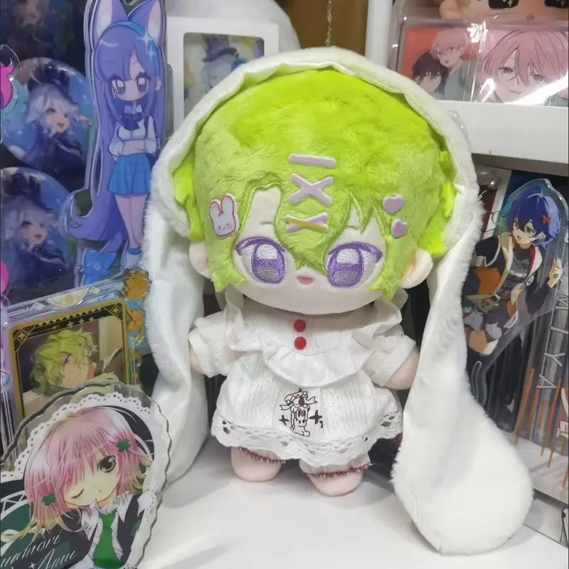 Ubranka dla lalek bawełniane, futrzane piżamy króliczka z długimi uszami, urocza seria sukienek do dekoracji ubranek dla lalek, rozmiar 10cm/20cm