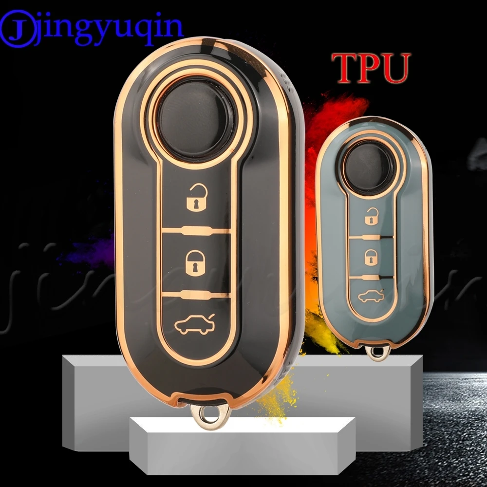 JYQ TPU Car Remote Key Shell Case For Fiat 500 Ducato Panda 500L Punto Lancia Musa for Citroen Jumper for Peugeot Boxer Auto