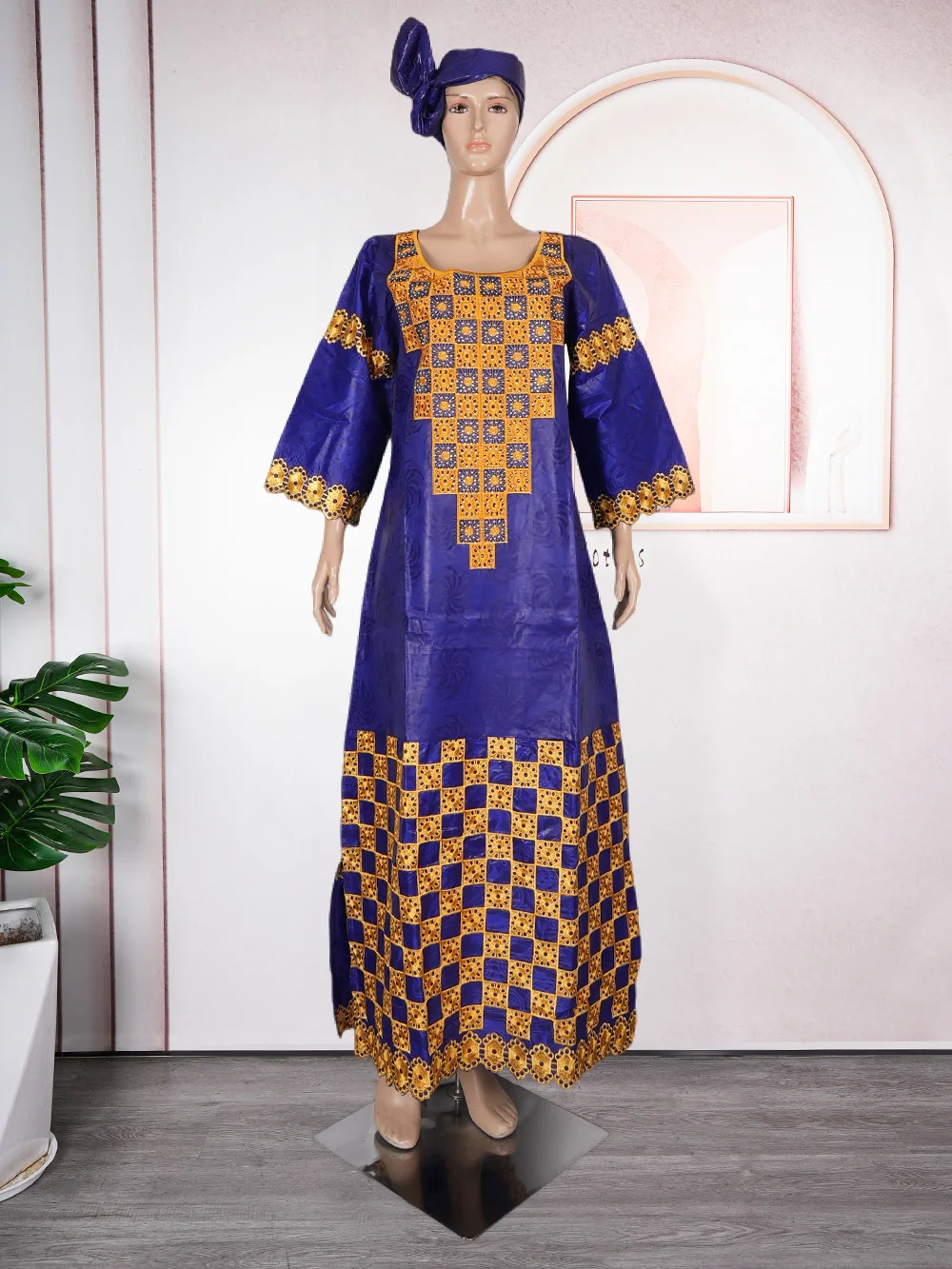 H&D New African Dresses For Women Embroidery Bazin Floral Boho Dresses Ankara Rich Long Robes Tradition Party Wedding Ramadan