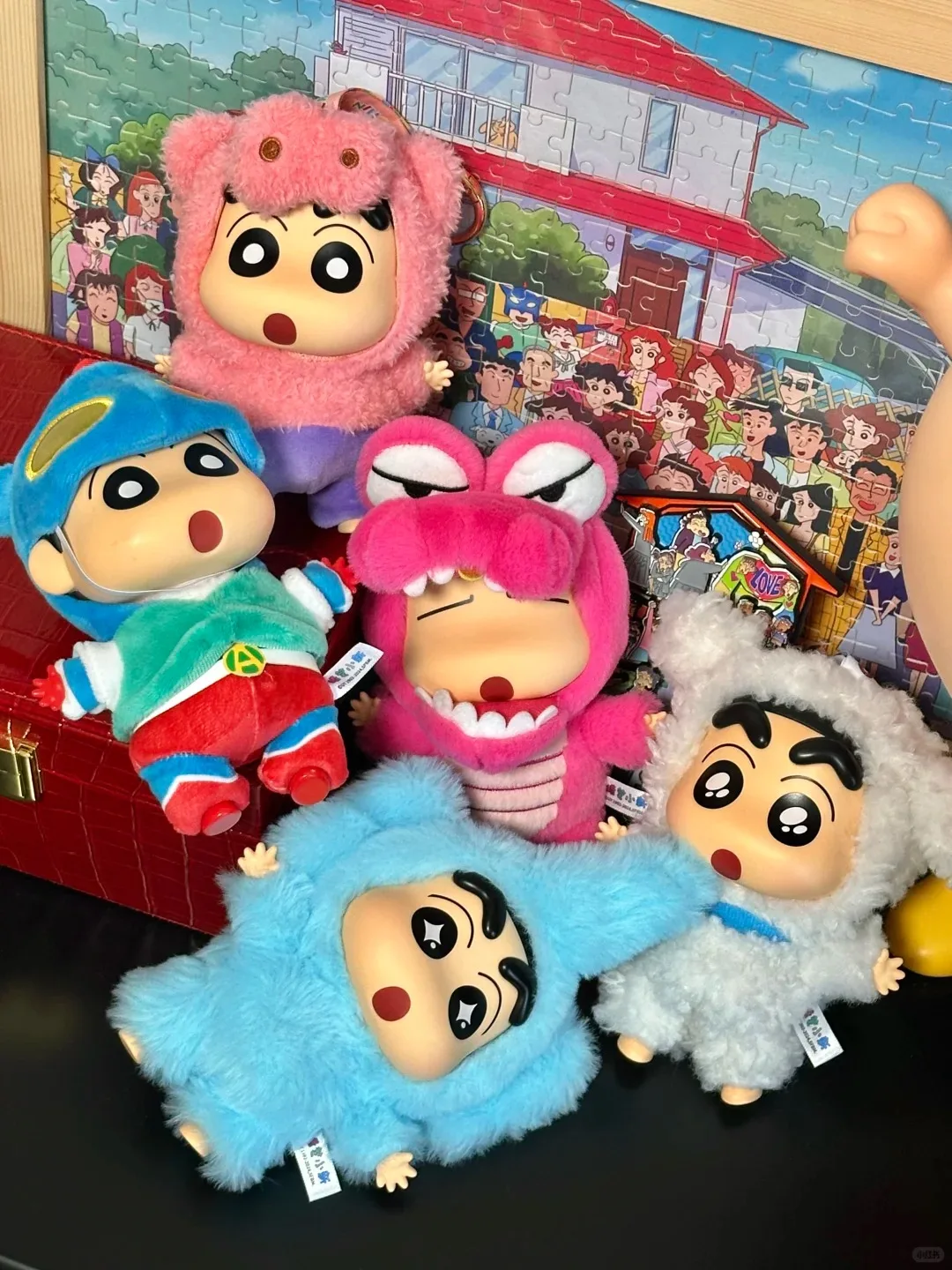 Op voorraad! !Crayon Shin-Chan Blind Box Kostuum Party Serie Vinyl Pop Anime Action Figure Mystery Box Collection Model Speelgoed Cadeau