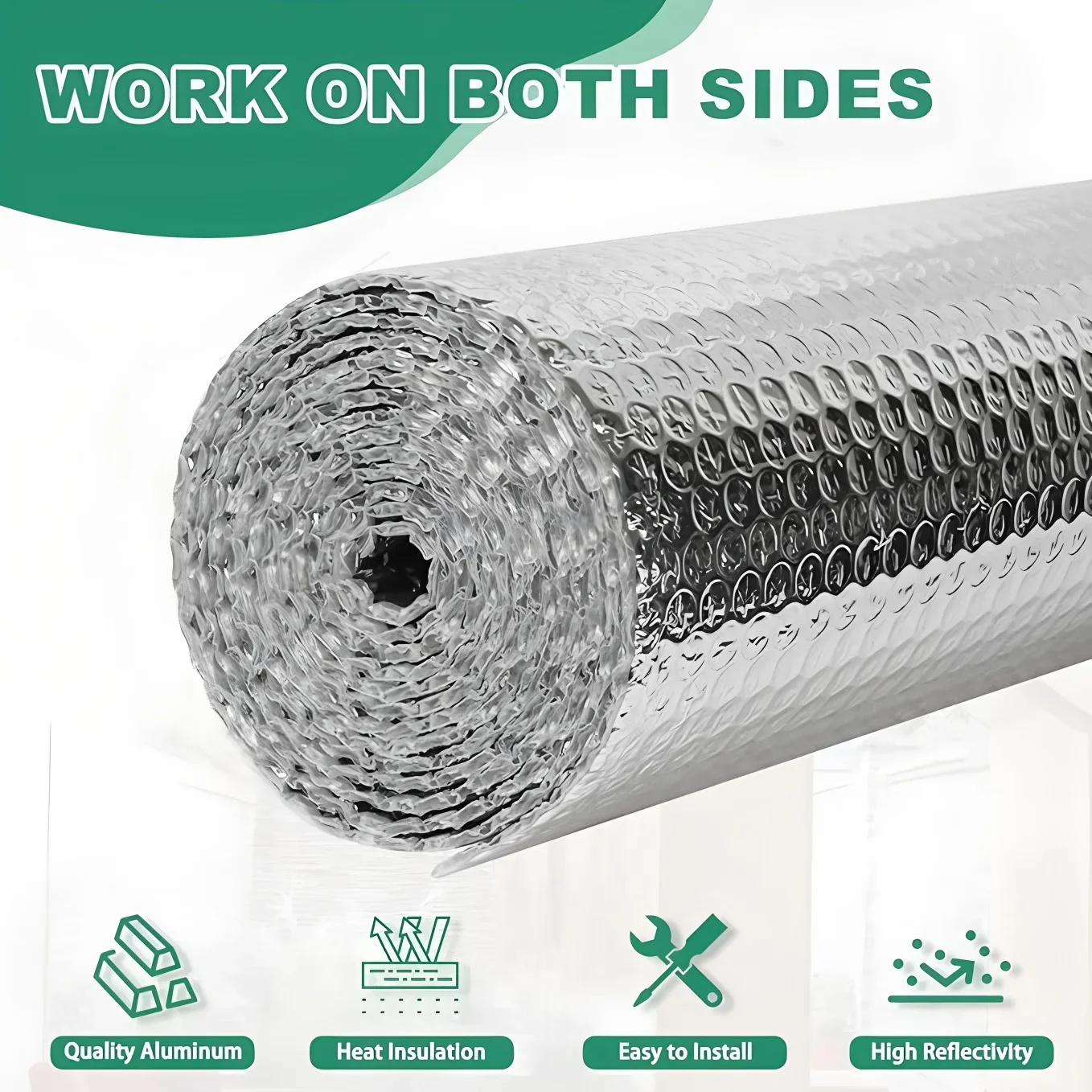 Reflective Insulation Foam Double Side Aluminum Bubble Sheet Thermal Window Heat Film RV Roof Radiant Barrier Glass Cover Foil