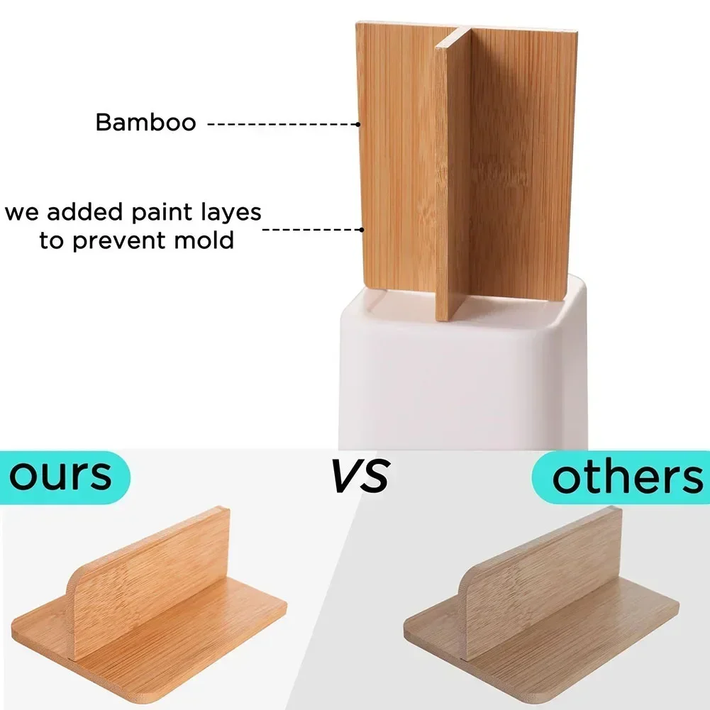 Toothbrush Holders For Bathrooms 3 Slots Toothpaste Organizer With Bamboo Divider Bathroom Storage Toothbrush Stand Accessories