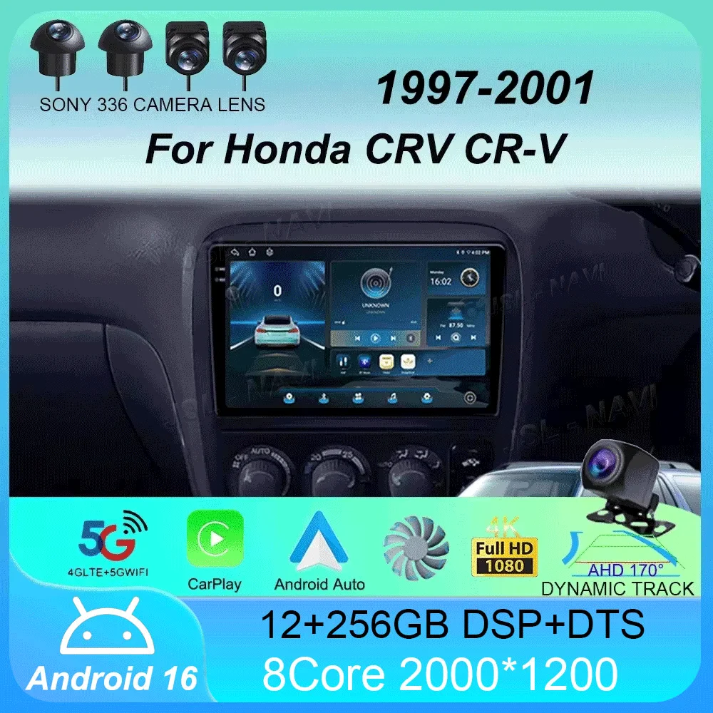 

Автомобильный радиоприемник Android 14, Carplay Auto для Honda CRV CR-V 1997-2001, мультимедийный видеоплеер, GPS-навигация, авторадио, стерео 2 Din DSP