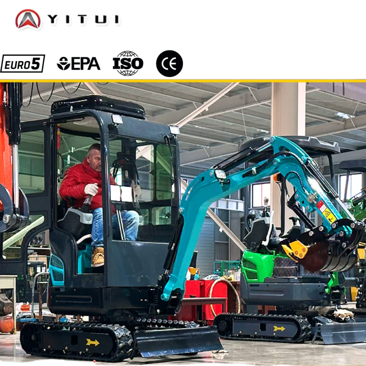 Escavatore Ce Euro 5 Mini motore Kubota personalizzato Scavatore compatto Escavatore idraulico Trattore agricolo Prezzo economico da 1,2 tonnellate