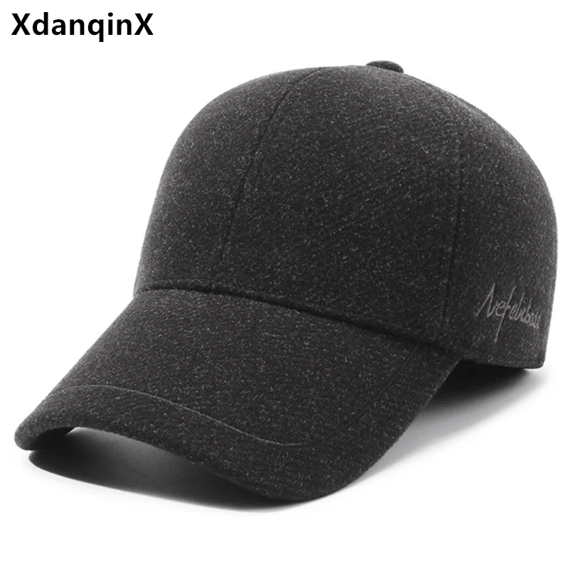 

2024 New Winter Plush Thickened Coldproof Earmuffs Hats Warm Baseball Caps For Men Snapback Cap Dad's Cotton Hat gorras шапка