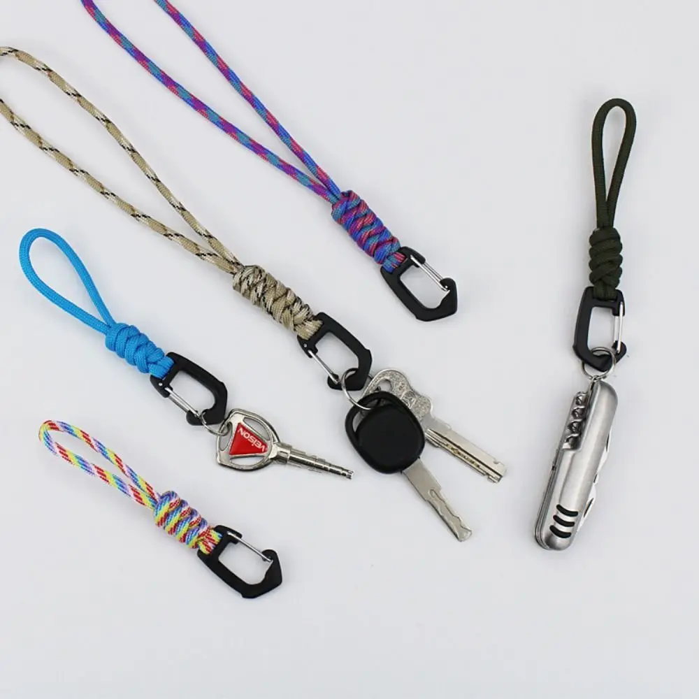 Multifunction Plastic Umbrella Rope Hook Practical High Quality Keychain Braid Rope Key Ring Outdoor Camping Sports Accessories