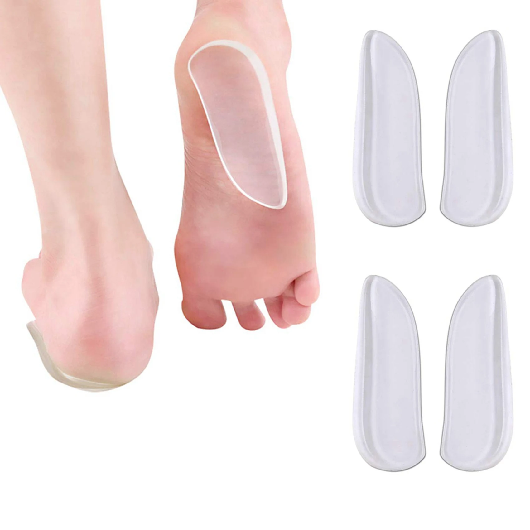 

ABRT-4 Pairs Medial & Lateral Heel Wedge Silicone Insoles - Corrective Adhesive Shoe Inserts