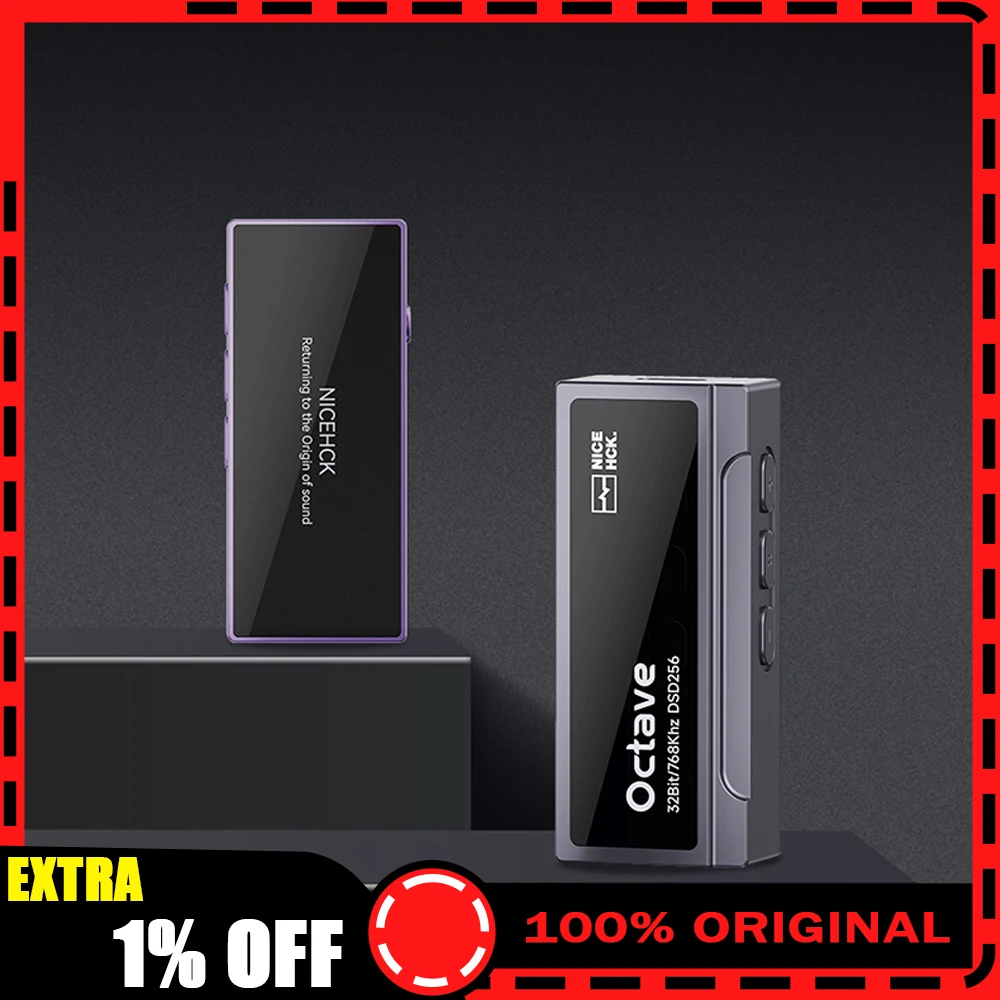 Nicehck octave tipo-c portátil dac amplificador de fone de ouvido es9039q2m chip decodificação duplo sgm8262 op-amp 3.5mm 4.4mm saída amplificador de áudio