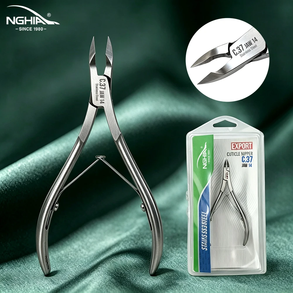 NGHIA C37 Jaw 14 Salon‑Grade Quality Nail Tools Stainless Steel Cuticle Trimmer 5mm Long Last Sharp Blades