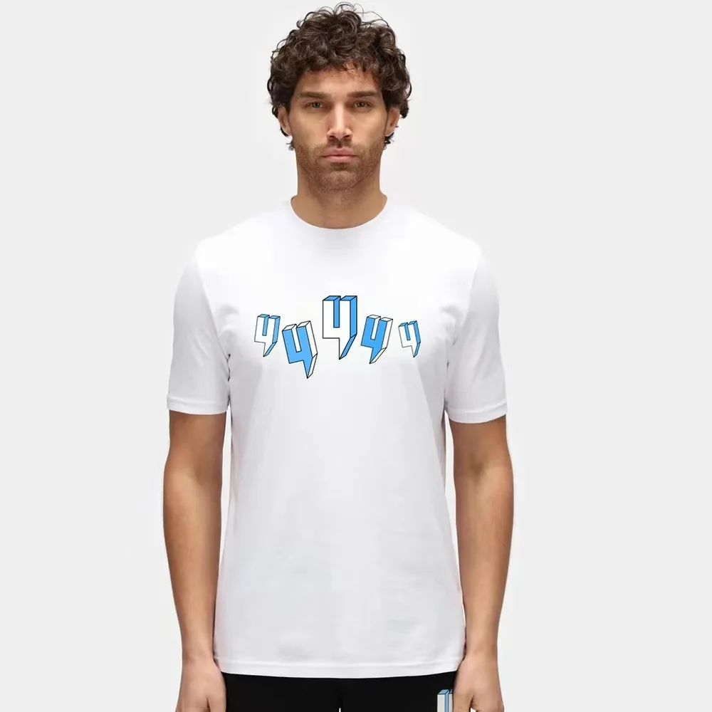 

New European and American Street Fashion Brand Three-dimensional Digital 4 Printed T-shirt Goth High Street Casual Shoulder Top
